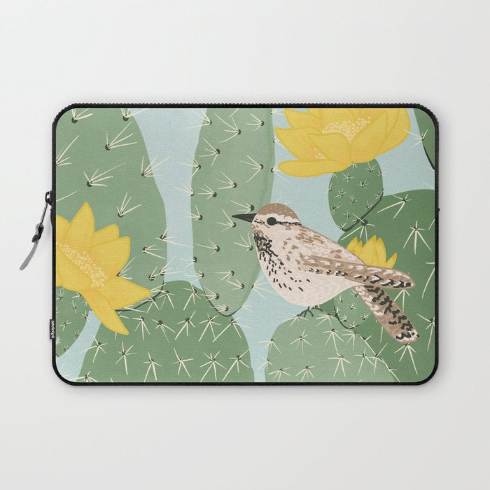Prickly Pear with Wrens  Laptop Sleeve Gallery Image 1