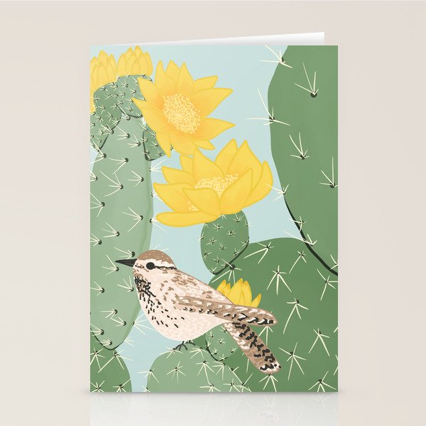 Prickly Pear with Wrens  Stationery Card Gallery Image 2