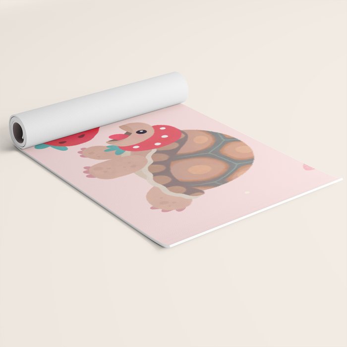 Tortoises love strawberries Yoga Mat Gallery Image 2