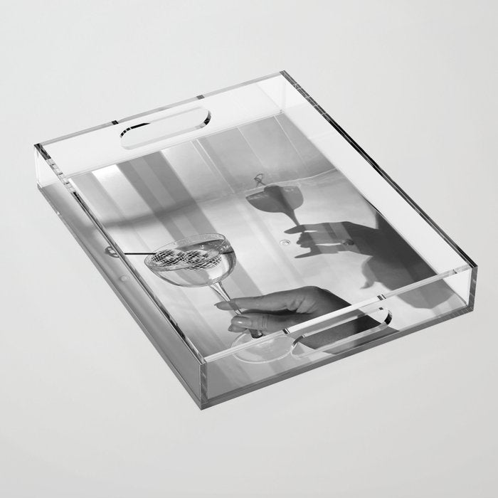 Disco Martini B&W Acrylic Tray Gallery Image 1