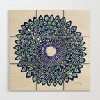 Peacock Mandala - Navy & Gold Wood Wall Art Gallery Image 1