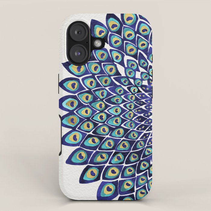Peacock Mandala - Navy & Gold iPhone Case Gallery Image 1