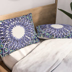 Peacock Mandala - Navy & Gold Pillow Sham Gallery Image 2