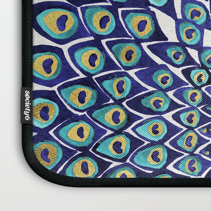 Peacock Mandala - Navy & Gold Laptop Sleeve Gallery Image 3