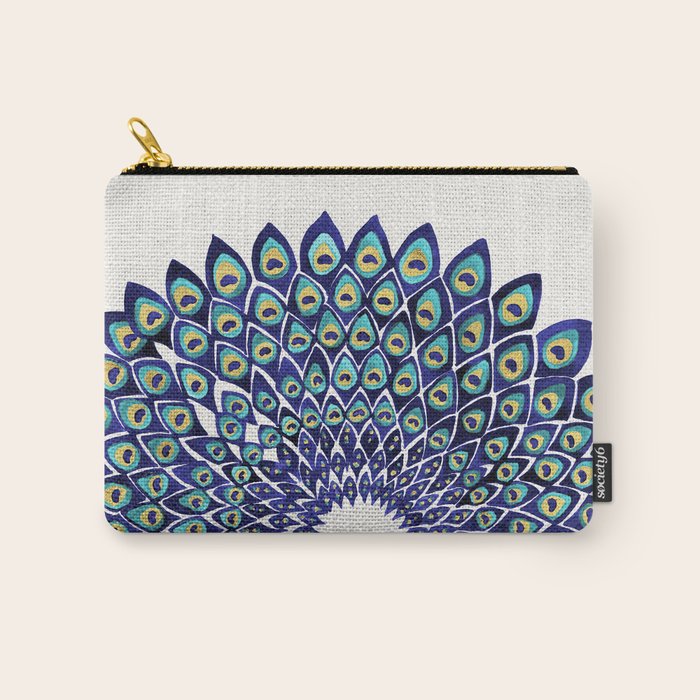 Peacock Mandala - Navy & Gold Carry All Pouch Gallery Image 1