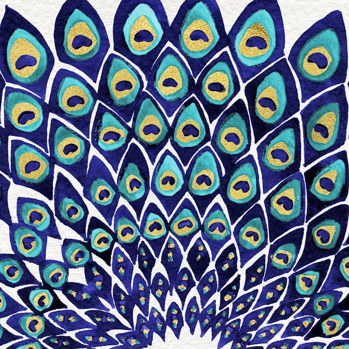 Peacock Mandala - Navy & Gold Coffee Mug Gallery Image 2