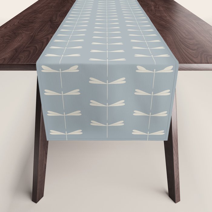 Dragonfly Pattern IX Soft Blue Table Runner Gallery Image 1
