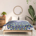 Peacock Mandala - Navy & Gold Comforter Gallery Image 3