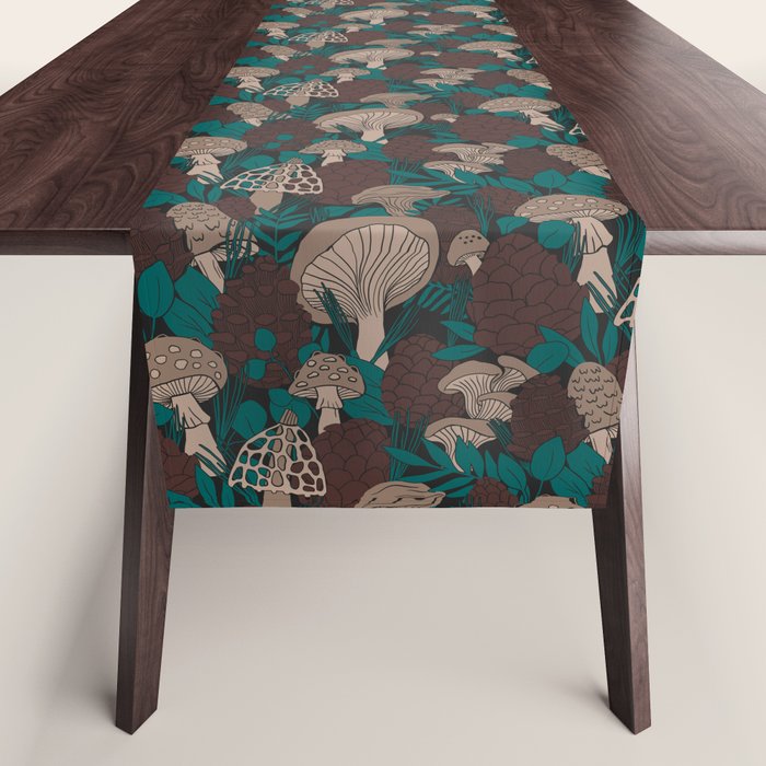 Moody Mushrooms and Pinecones Table Runner Gallery Image 1