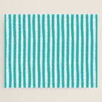 Turquoise and White Cabana Stripes Palm Beach Preppy Jigsaw Puzzle Gallery Image 1