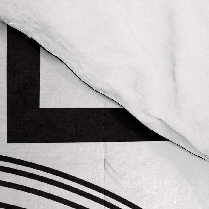 Shri Yantra in black and white Comforter Gallery Image 4