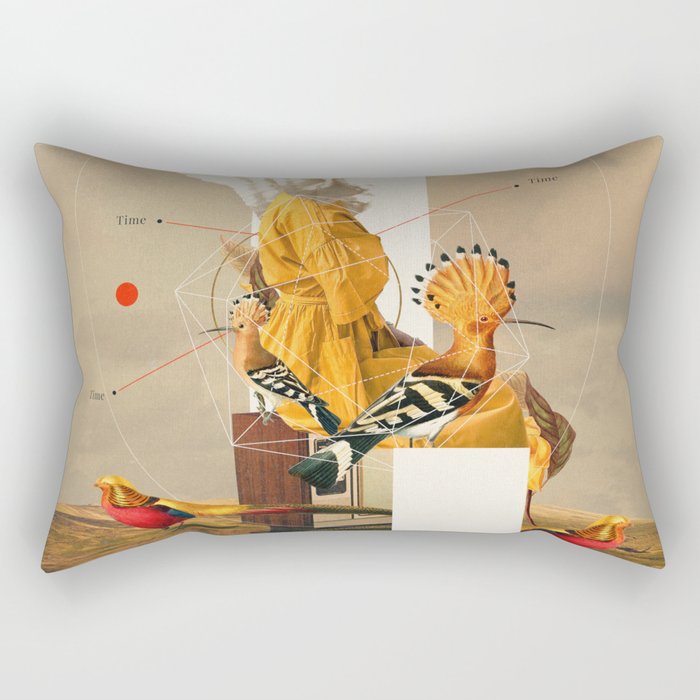 Yellow Echoes of Time Rectangular Pillow Gallery Image 1