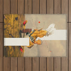 Yellow Echoes of Time Outdoor Rug Gallery Image 1