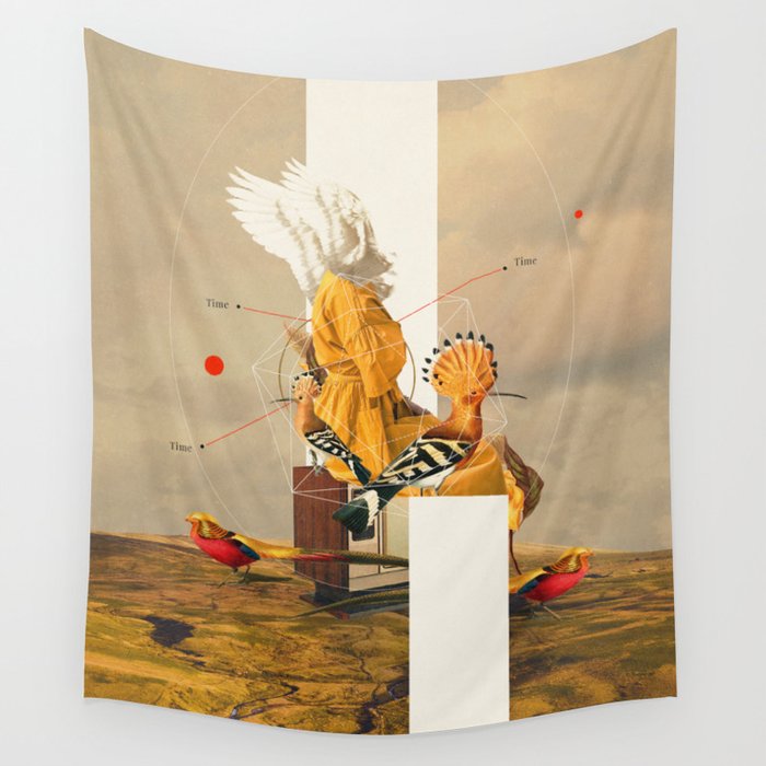 Yellow Echoes of Time Wall Tapestry Gallery Image 4