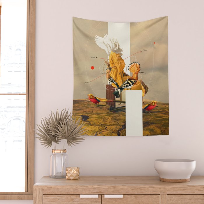 Yellow Echoes of Time Wall Tapestry Gallery Image 2