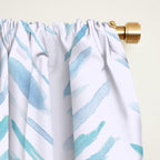 Baby blue and teal herringbone - watercolor brush strokes Window Curtain Gallery Image 2