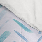 Baby blue and teal herringbone - watercolor brush strokes Comforter Gallery Image 4