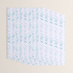Baby blue and teal herringbone - watercolor brush strokes Wrapping Paper Gallery Image 3