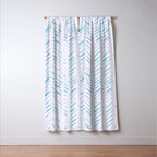 Baby blue and teal herringbone - watercolor brush strokes Window Curtain Gallery Image 3