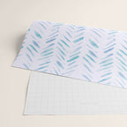 Baby blue and teal herringbone - watercolor brush strokes Wrapping Paper Gallery Image 2