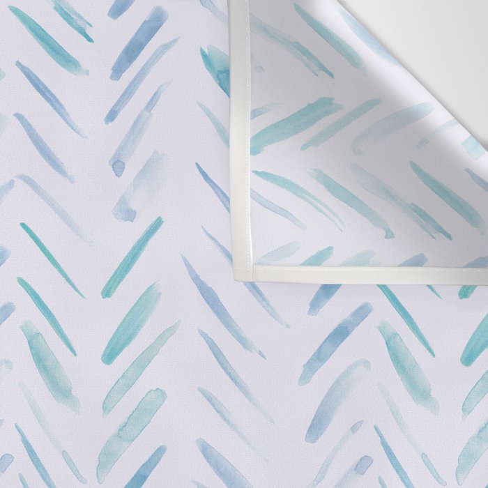 Baby blue and teal herringbone - watercolor brush strokes Wall Tapestry Gallery Image 3