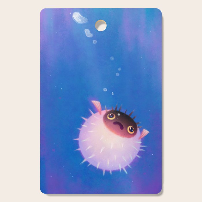 Drifting puffer Cutting Board Gallery Image 1
