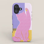 Risograph Cat - Cool Breeze iPhone Case Gallery Image 1
