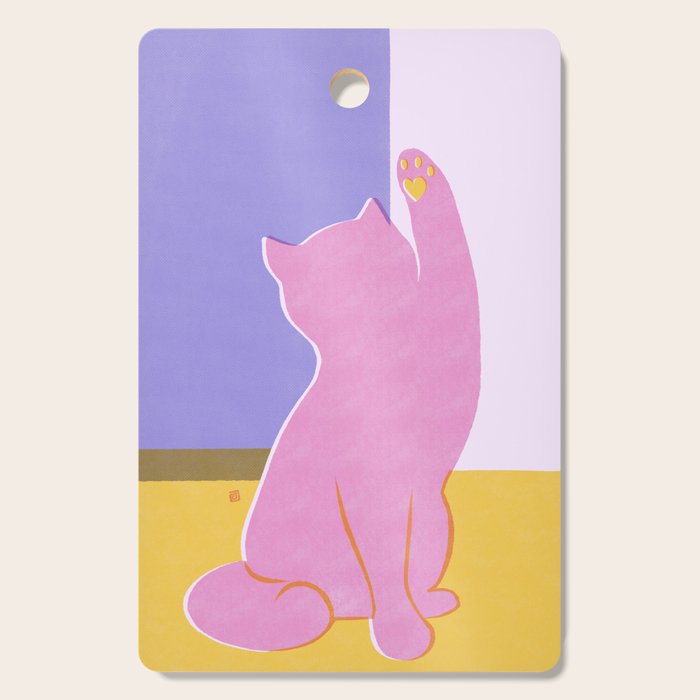 Risograph Cat - Cool Breeze Cutting Board Gallery Image 1