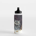 'The Bachelor Party' Vintage Cat Art by Louis Wain Cat Art Water Bottle Gallery Image 3
