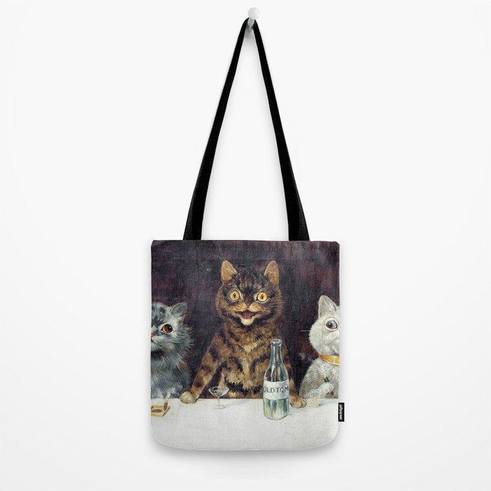 'The Bachelor Party' Vintage Cat Art by Louis Wain Cat Art Tote Bag Gallery Image 2