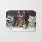 'The Bachelor Party' Vintage Cat Art by Louis Wain Cat Art Bath Mat Gallery Image 1