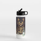 'The Bachelor Party' Vintage Cat Art by Louis Wain Cat Art Water Bottle Gallery Image 1