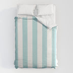 Vertical Stripes in Light Robins Egg Blue and White Duvet Cover Gallery Image 6