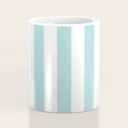 Vertical Stripes in Light Robins Egg Blue and White Coffee Mug Gallery Image 4