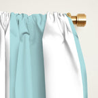 Vertical Stripes in Light Robins Egg Blue and White Window Curtain Gallery Image 2