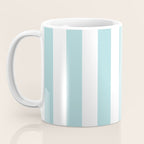 Vertical Stripes in Light Robins Egg Blue and White Coffee Mug Gallery Image 3