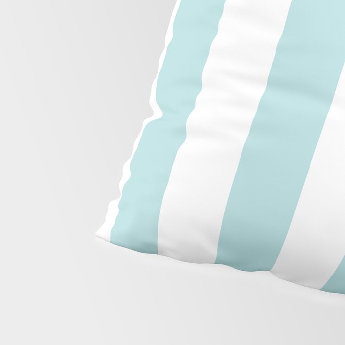 Vertical Stripes in Light Robins Egg Blue and White Pillow Sham Gallery Image 4