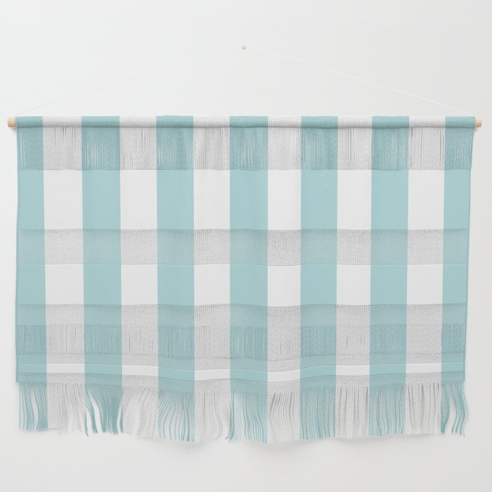 Vertical Stripes in Light Robins Egg Blue and White Wall Hanging Gallery Image 1