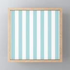 Vertical Stripes in Light Robins Egg Blue and White Mini Art Print Gallery Image 1