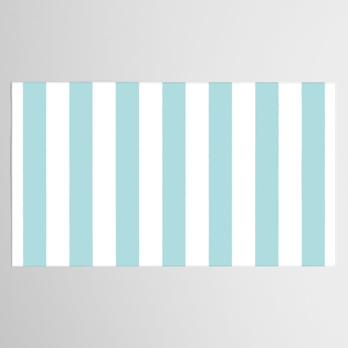 Vertical Stripes in Light Robins Egg Blue and White Tablecloth Gallery Image 2