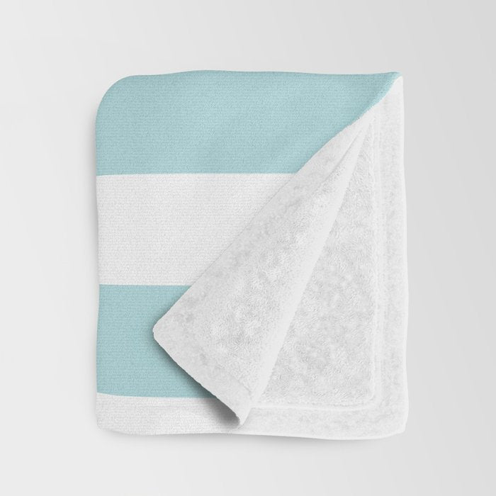 Vertical Stripes in Light Robins Egg Blue and White Throw Blanket Gallery Image 3