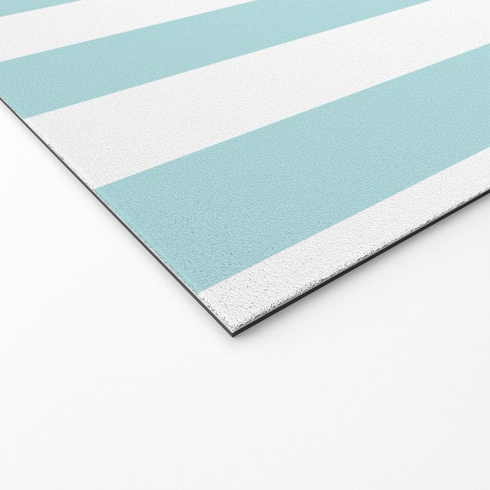 Vertical Stripes in Light Robins Egg Blue and White Welcome Mat Gallery Image 2