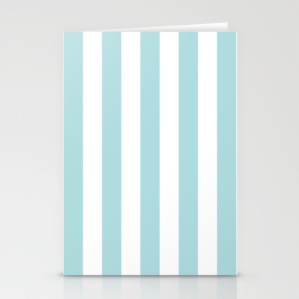 Vertical Stripes in Light Robins Egg Blue and White Stationery Card Gallery Image 1