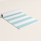 Vertical Stripes in Light Robins Egg Blue and White Yoga Mat Gallery Image 2