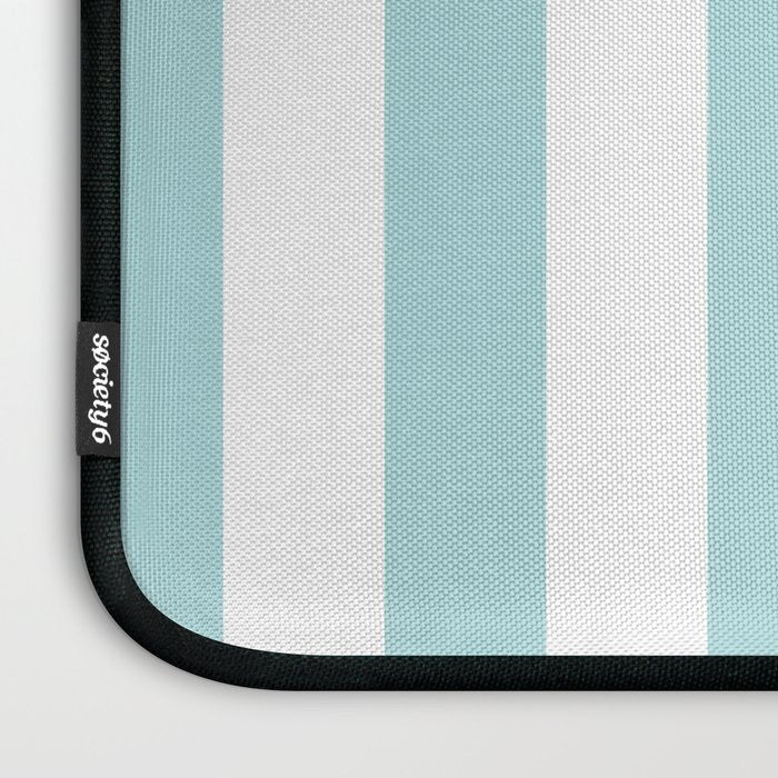 Vertical Stripes in Light Robins Egg Blue and White Laptop Sleeve Gallery Image 3