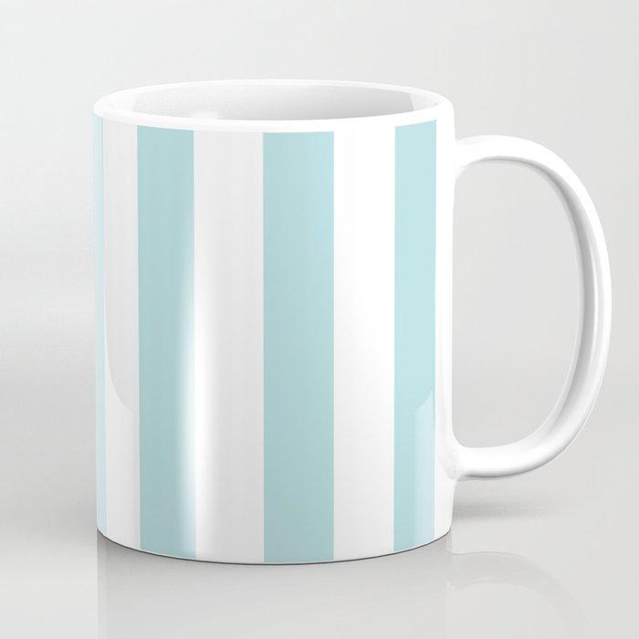 Vertical Stripes in Light Robins Egg Blue and White Coffee Mug Gallery Image 1