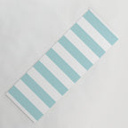 Vertical Stripes in Light Robins Egg Blue and White Yoga Mat Gallery Image 1