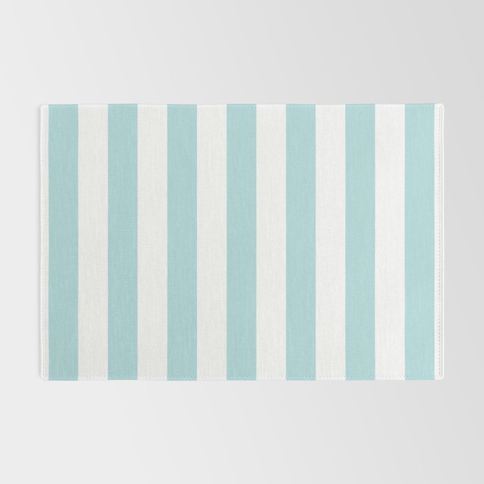 Vertical Stripes in Light Robins Egg Blue and White Rug Gallery Image 2