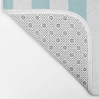 Vertical Stripes in Light Robins Egg Blue and White Bath Mat Gallery Image 2