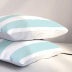 Vertical Stripes in Light Robins Egg Blue and White Pillow Sham Gallery Image 3